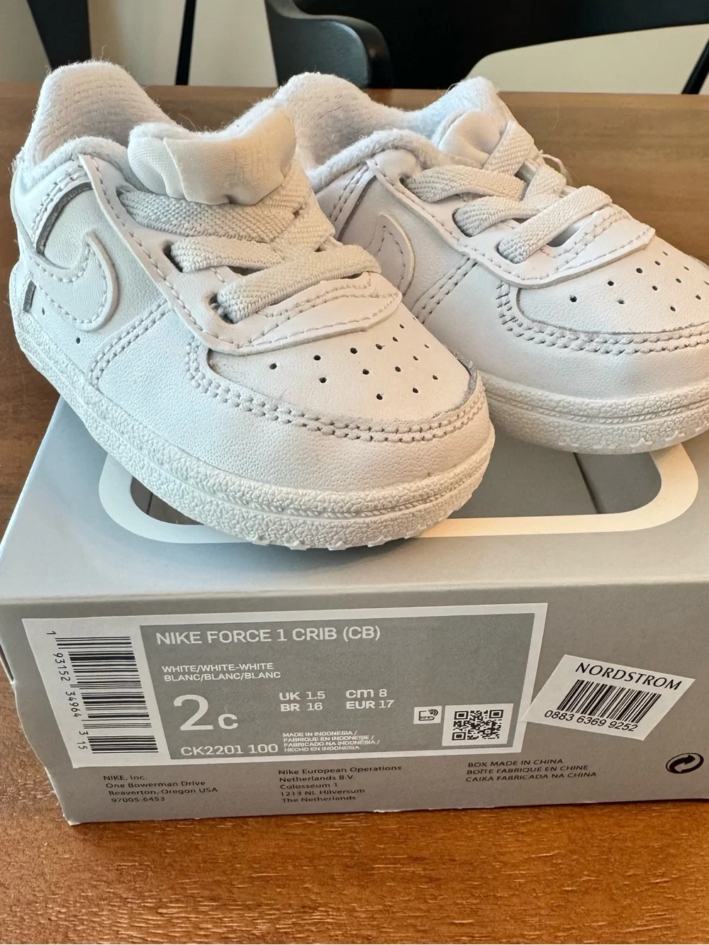 Nike White Baby Force 1 Crib Sneakers